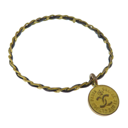 CHANEL COCO Mark Bangle Bracelet Metal LeatherLadies [Used]