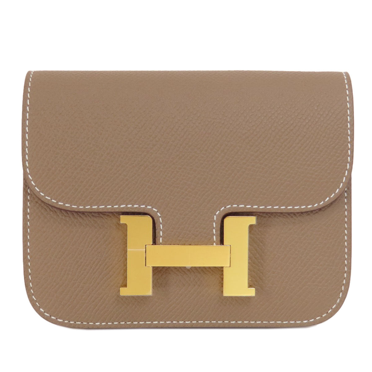 HERMES Constance Slim Etoupe GoldHardware coin purse Epsom Ladies [Used]
