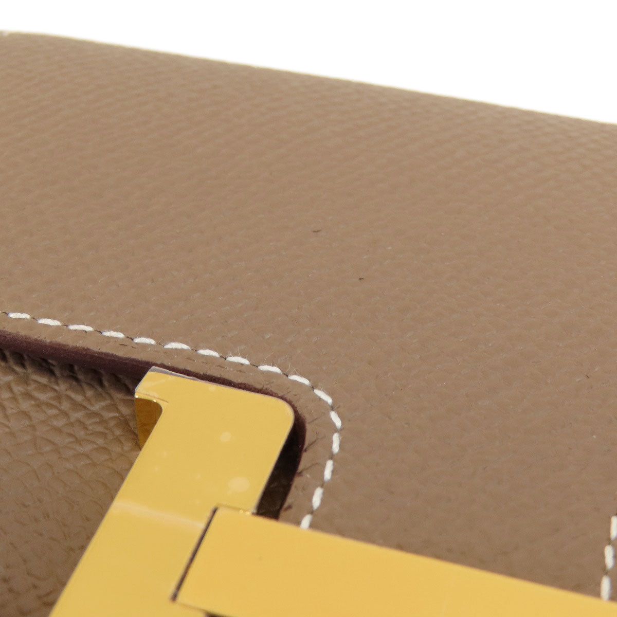 HERMES Constance Slim Etoupe GoldHardware coin purse Epsom Ladies [Used]