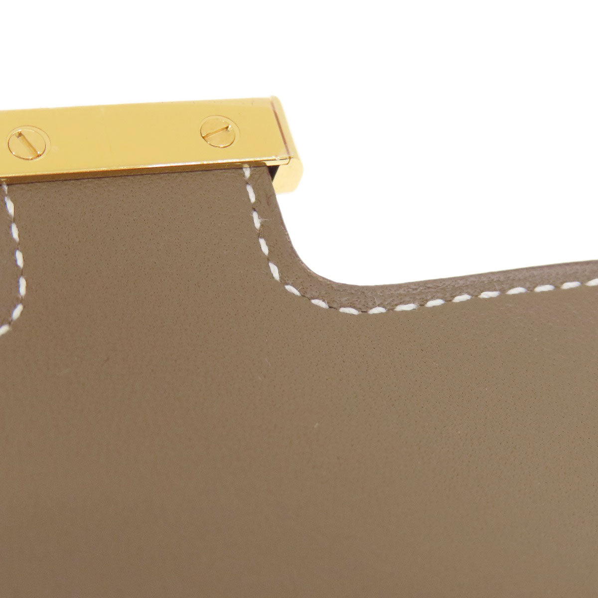 HERMES Constance Slim Etoupe GoldHardware coin purse Epsom Ladies [Used]