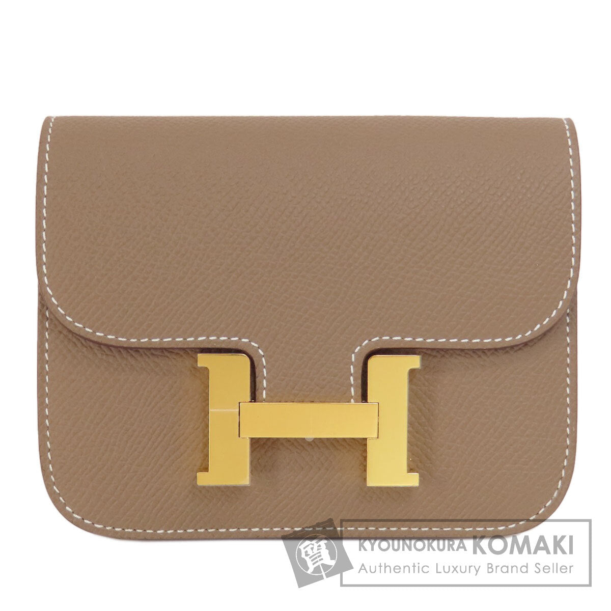 HERMES Constance Slim Etoupe GoldHardware coin purse Epsom Ladies [Used]