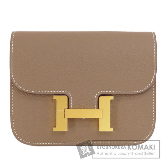 HERMES Constance Slim Etoupe GoldHardware coin purse Epsom Ladies [Used]