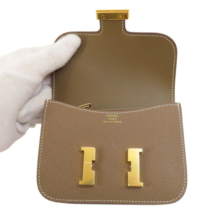 HERMES Constance Slim Etoupe GoldHardware coin purse Epsom Ladies [Used]