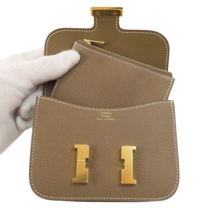 HERMES Constance Slim Etoupe GoldHardware coin purse Epsom Ladies [Used]