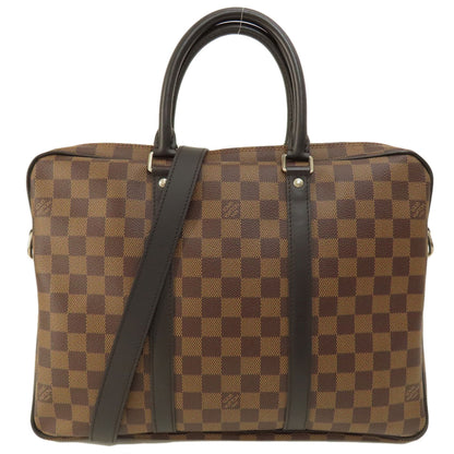 LOUIS VUITTON N41466 Porte-Documents・Voyage PM Damier Ebene Business bag Damier canvas Ladies [Used]