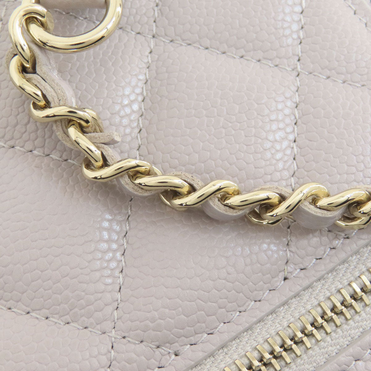 CHANEL Chain wallet Matelasse GoldHardware Long wallet (with coin pocket) Grained Calfskin Skin Ladies [Used]