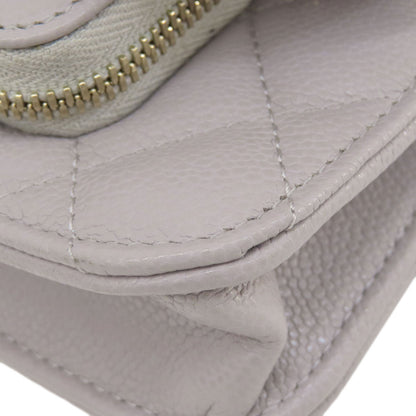 CHANEL Chain wallet Matelasse GoldHardware Long wallet (with coin pocket) Grained Calfskin Skin Ladies [Used]