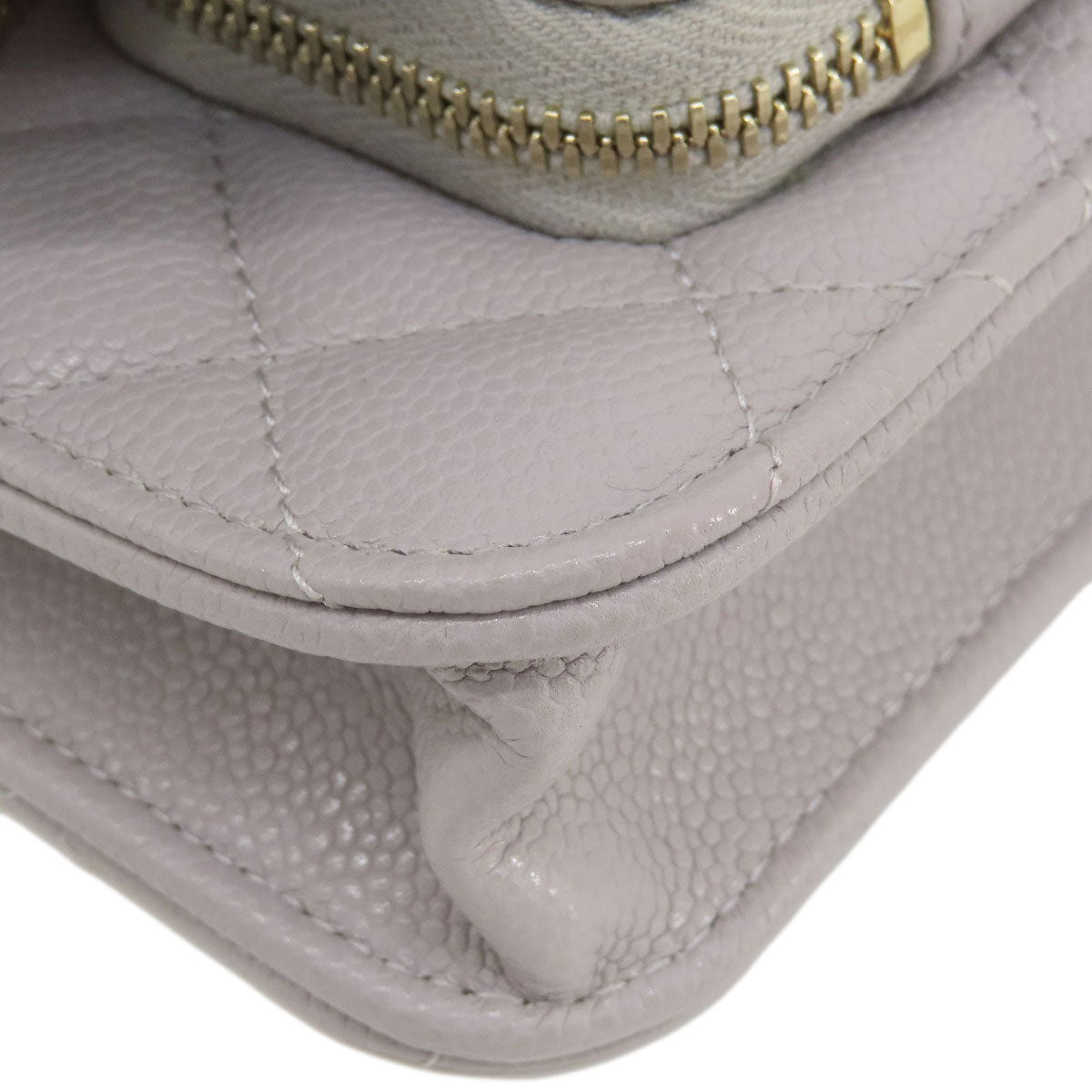 CHANEL Chain wallet Matelasse GoldHardware Long wallet (with coin pocket) Grained Calfskin Skin Ladies [Used]