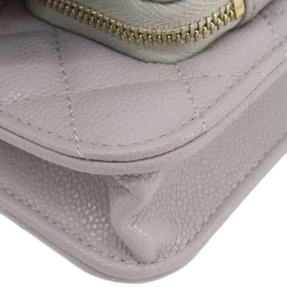 CHANEL Chain wallet Matelasse GoldHardware Long wallet (with coin pocket) Grained Calfskin Skin Ladies [Used]