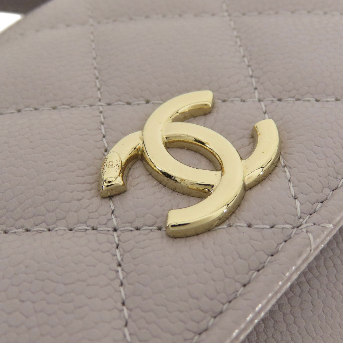 CHANEL Chain wallet Matelasse GoldHardware Long wallet (with coin pocket) Grained Calfskin Skin Ladies [Used]