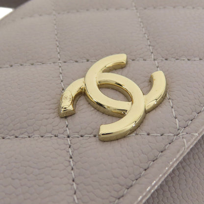 CHANEL Chain wallet Matelasse GoldHardware Long wallet (with coin pocket) Grained Calfskin Skin Ladies [Used]