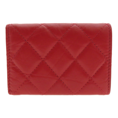 CHANEL   Bifold Wallet with Coin Pocket Tri-fold compact wallet Matelasse Calf Ladies