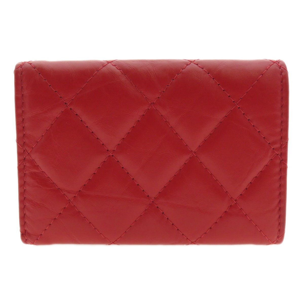 CHANEL Tri-fold compact wallet Matelasse Bifold Wallet with Coin Pocket Calf Ladies [Used]