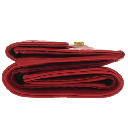 CHANEL Tri-fold compact wallet Matelasse Bifold Wallet with Coin Pocket Calf Ladies [Used]