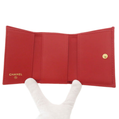 CHANEL Tri-fold compact wallet Matelasse Bifold Wallet with Coin Pocket Calf Ladies [Used]