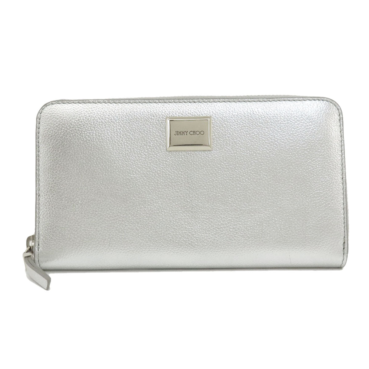 Jimmy Choo logo Long wallet (with coin pocket) Leather Ladies [Used]