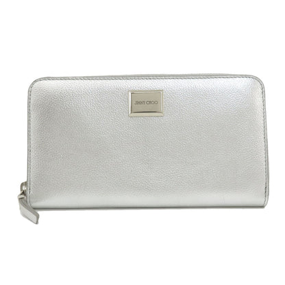 Jimmy Choo logo Long wallet (with coin pocket) Leather Ladies [Used]