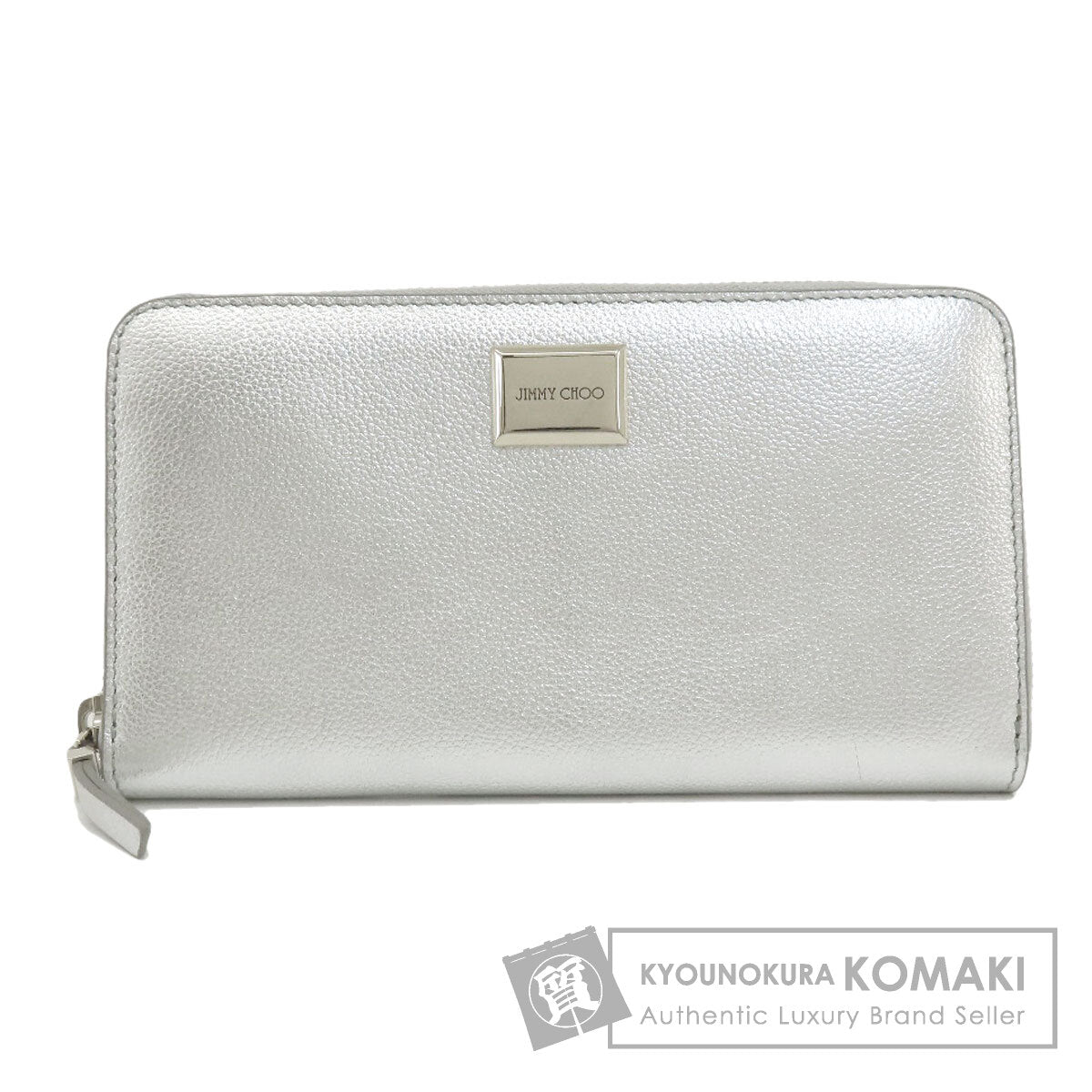 Jimmy Choo logo Long wallet (with coin pocket) Leather Ladies [Used]