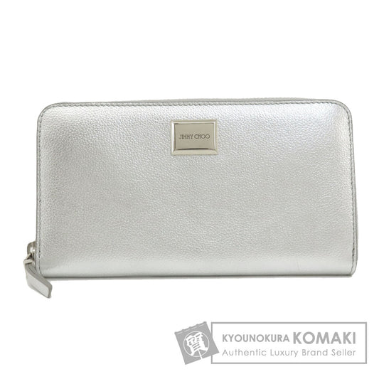 Jimmy Choo logo Long wallet (with coin pocket) Leather Ladies [Used]