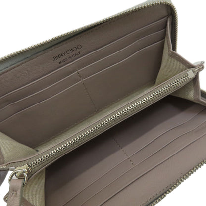 Jimmy Choo logo Long wallet (with coin pocket) Leather Ladies [Used]