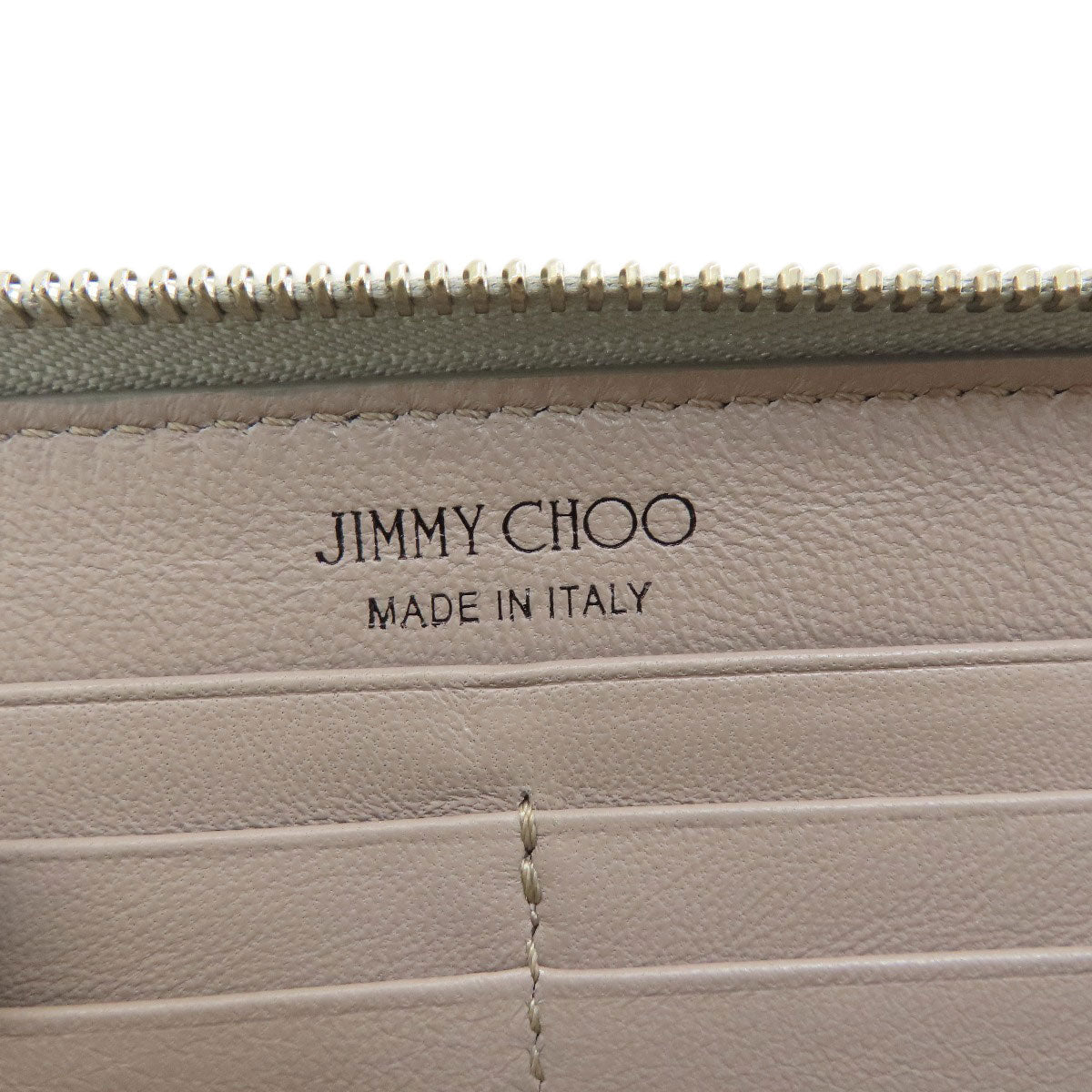Jimmy Choo logo Long wallet (with coin pocket) Leather Ladies [Used]