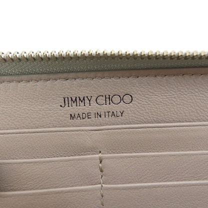 Jimmy Choo logo Long wallet (with coin pocket) Leather Ladies [Used]