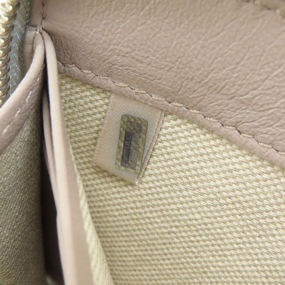 Jimmy Choo logo Long wallet (with coin pocket) Leather Ladies [Used]