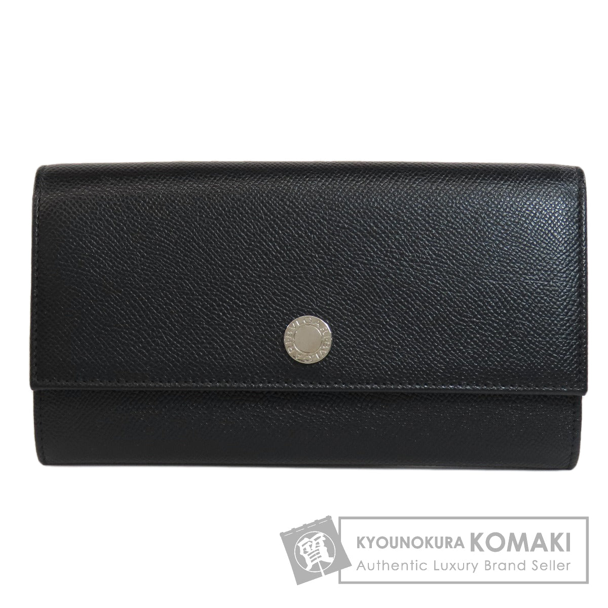 BVLGARI logo Long wallet (with coin pocket) Leather Ladies [Used]