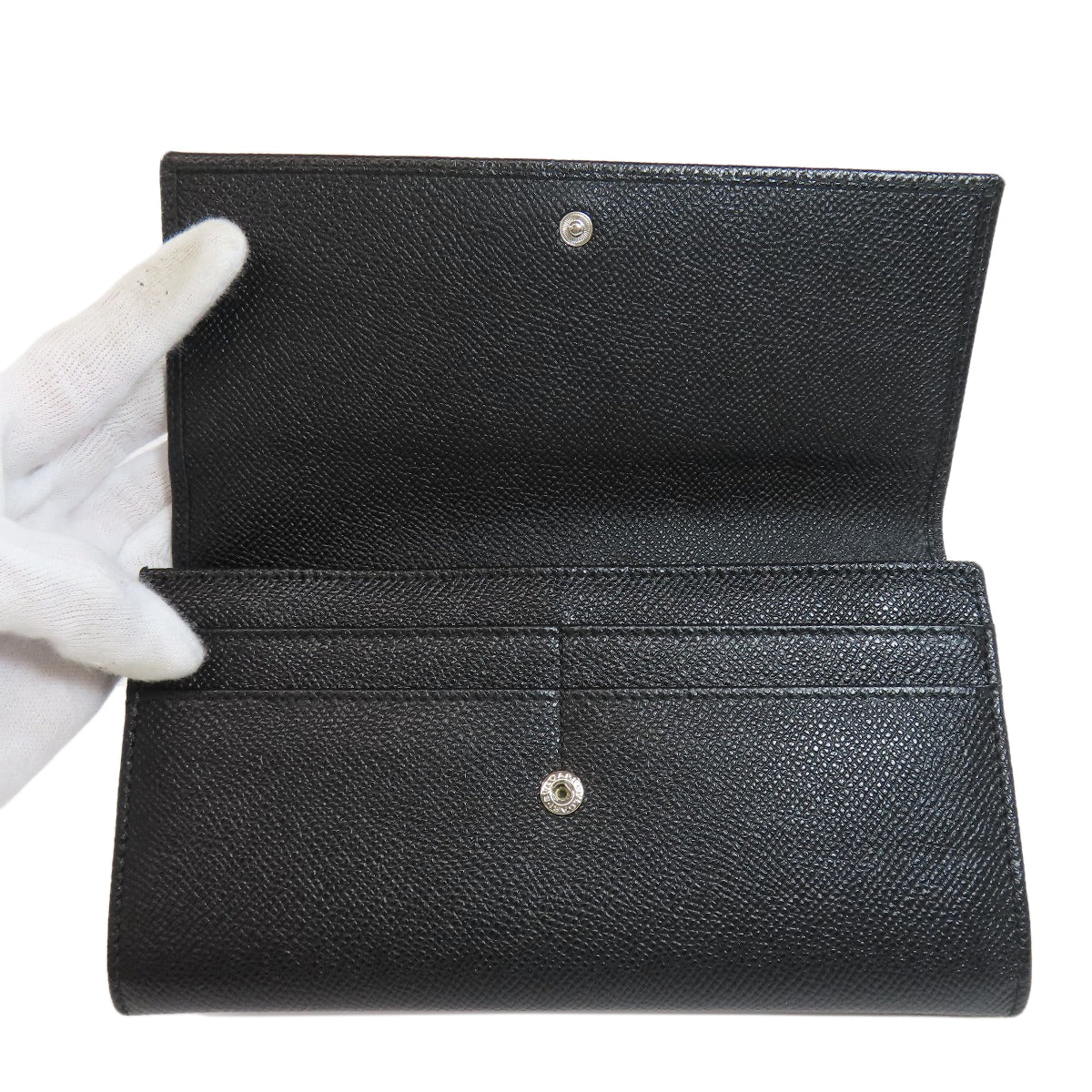 BVLGARI logo Long wallet (with coin pocket) Leather Ladies [Used]
