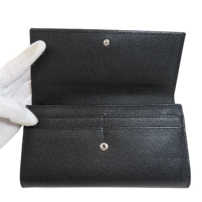 BVLGARI logo Long wallet (with coin pocket) Leather Ladies [Used]