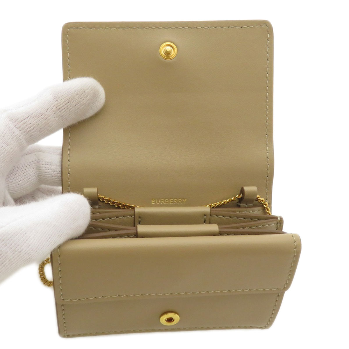 BURBERRY Coin Chain Wallet coin purse Calf Ladies [Used]