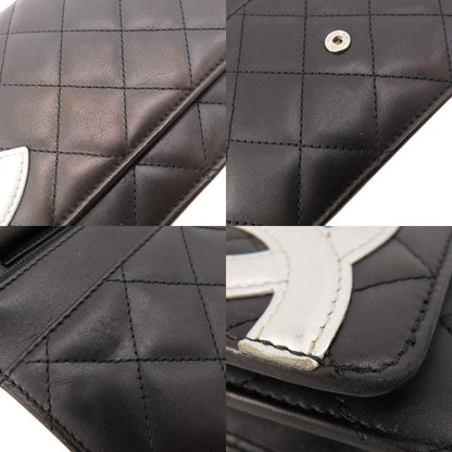 CHANEL Chain Wallet CAMBON LINE SilverHardware Long wallet (with coin pocket) Calf Ladies [Used]