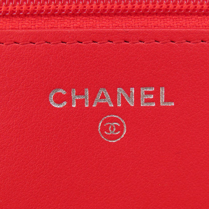 CHANEL   Long wallet (with coin pocket) Chain Wallet Camellia COCO Mark SilverHardware Leather Ladies