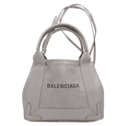 BALENCIAGA  390346 Tote Bag NAVY CABAS XS 2WAY Canvas LeatherLadies