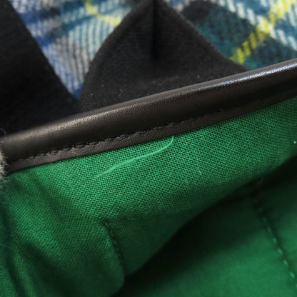 BALENCIAGA 339933 NAVY CABAS Checkpattern Handbag wool Ladies [Used]