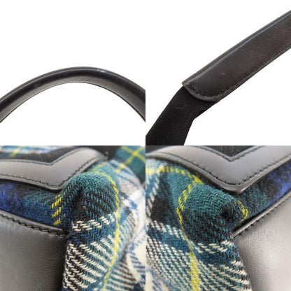 BALENCIAGA 339933 NAVY CABAS Checkpattern Tote Bag wool Ladies [Used]