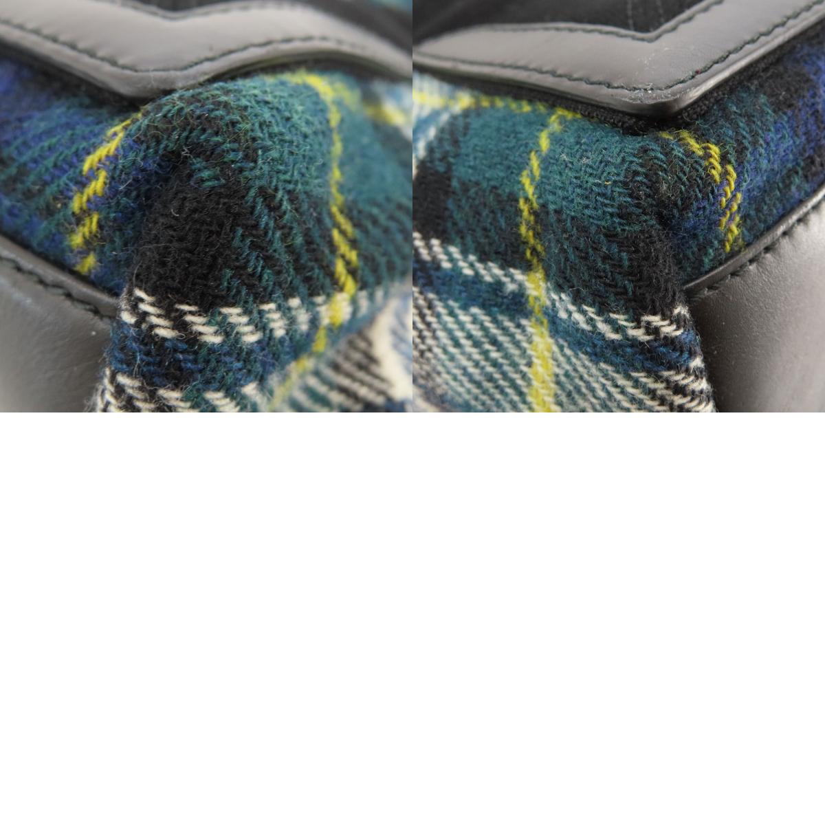 BALENCIAGA 339933 NAVY CABAS Checkpattern Tote Bag wool Ladies [Used]