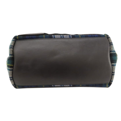 BALENCIAGA 339933 NAVY CABAS Checkpattern Tote Bag wool Ladies [Used]