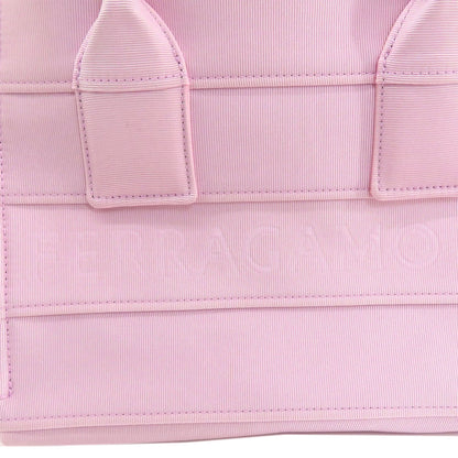 Salvatore Ferragamo logo Handbag Canvas Ladies [Used]