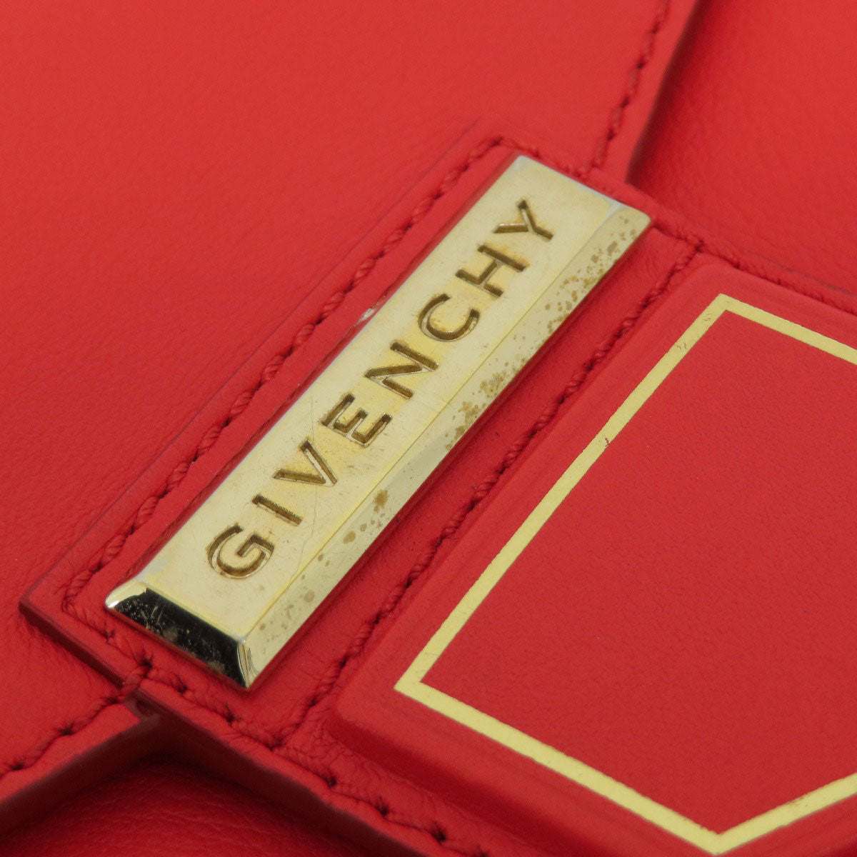 GIVENCHY logo Shoulder Bag Leather Ladies [Used]