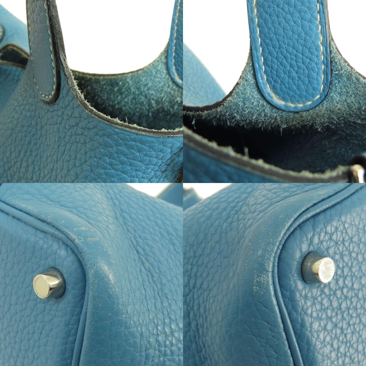 HERMES Picotin Lock PM Blue Jean SilverHardware Handbag Taurillon Clemence Ladies [Used]