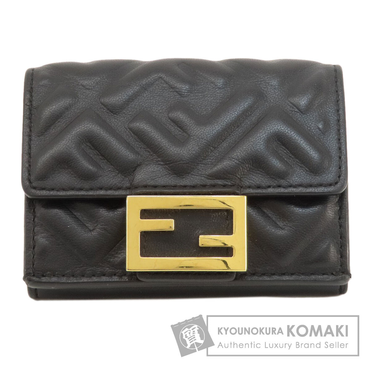 FENDI   Bifold Wallet with Coin Pocket Embossed logo Leather Ladies