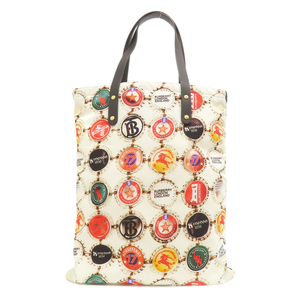 BURBERRY Bottle Cap Print Tote Bag Nylon Ladies [Used]