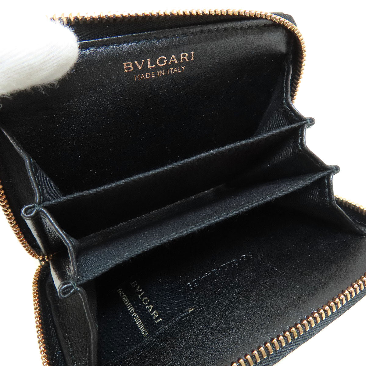 BVLGARI   coin purse logo Leather Ladies