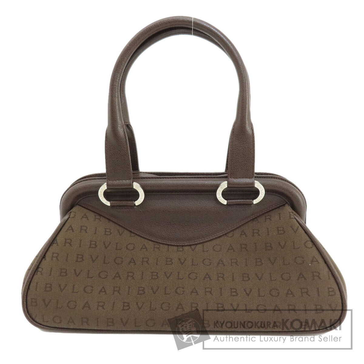 BVLGARI   Tote Bag Logo mania Canvas LeatherLadies