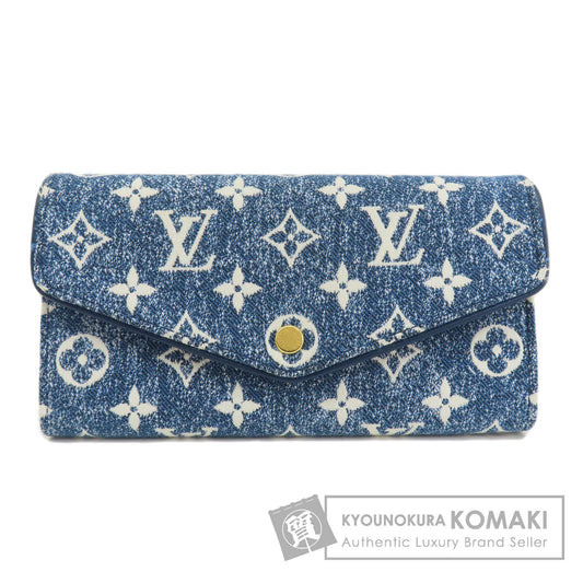 LOUIS VUITTON  M81183 Long wallet (with coin pocket) Portefeiulle Sarah Aline Blue Denim Ladies