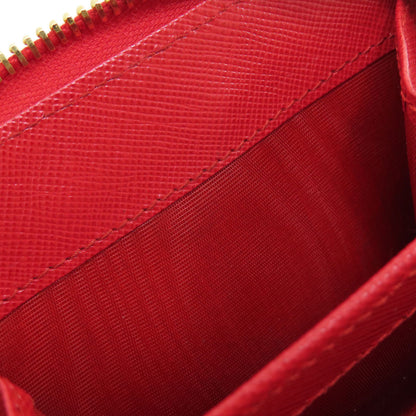 PRADA 1M0522 Logo Hardware Bifold Wallet with Coin Pocket Silk Ladies [Used]