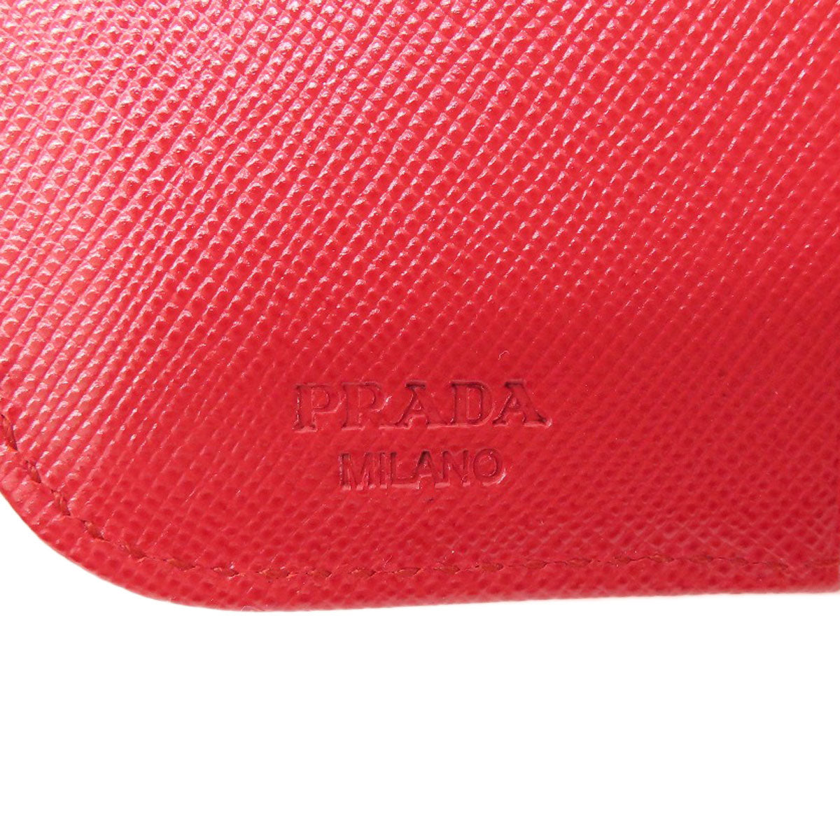 PRADA 1M0522 Logo Hardware Bifold Wallet with Coin Pocket Silk Ladies [Used]