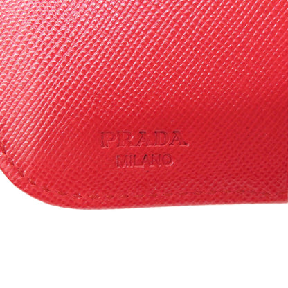 PRADA 1M0522 Logo Hardware Bifold Wallet with Coin Pocket Silk Ladies [Used]