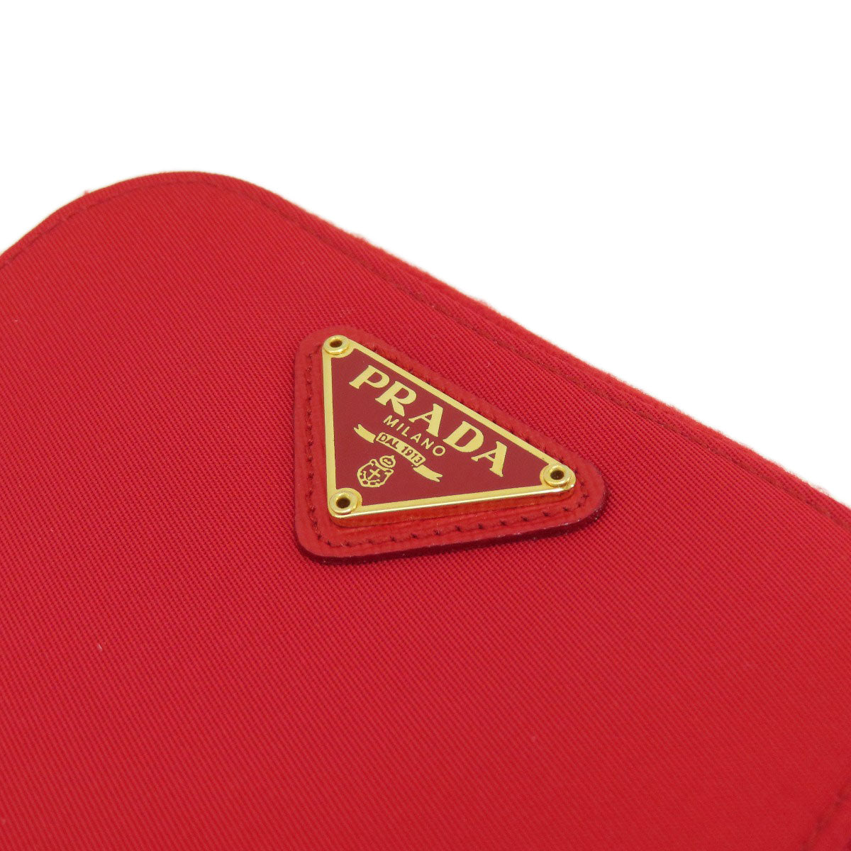 PRADA 1M0522 Logo Hardware Bifold Wallet with Coin Pocket Silk Ladies [Used]